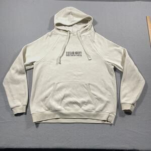 Taylor Swift The Eras Tour Hoodie Large Cream Pullover‎ Graphic Sweatshirt